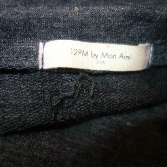 12PM by Mon Ami Gray Shirt  Green Pink Black Plaid Sleeves Women's Small 4/6 - Picture 6 of 8